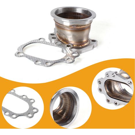 Automotive spare parts: 8-hole flange base for 3-inch turbochargers with gasket for T25/T28, one pack. (1/4)