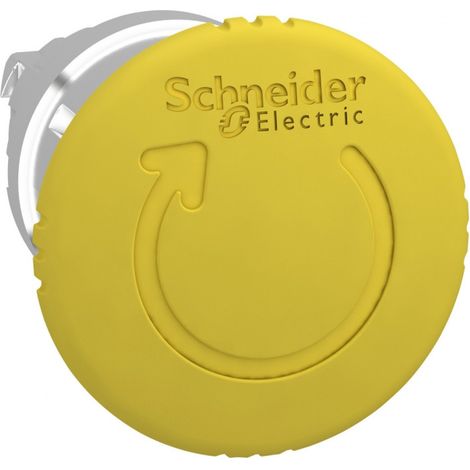 Harmony XB4 - tête coup de poing - pousser tourner - Ø40 - jaune  - ZB4BS55 (1/2)