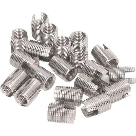 20Pcs Slotted Self Tapping Threaded Insert Stainless Steel M16 X 1.5 22mm Thread Insert for Automobile