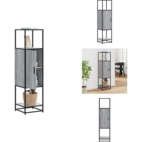 Buffet haut sonoma gris 35,5x35x139 cm bois d'ingénierie métal - Buffet Haut - Buffets Hauts - Armoire Latérale - Armoire Haute (1/5)