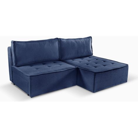 Bohoo Mini modernes Ecksofa mit Schlaffunktion Blau Rechts (1/4)
