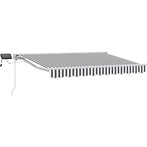Manueller Markisenrahmen mit LEDs Anthrazit und Weiß 2,5 x 2 m