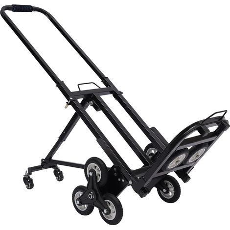 Carro para subir escaleras, construcción robusta, diseño ergonómico, negro. (1/2)