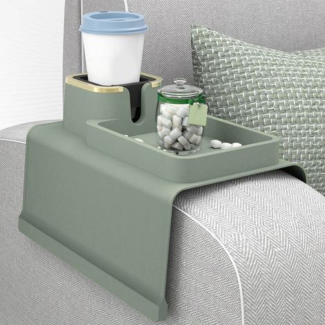 Dessous de verre/porte-gobelets en silicone pour canapé, accessoire assorti au mobilier de canapé, vert. (1/5)