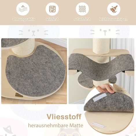 Tiragraffi con amaca, 3 piattaforme, tappeto in sisal, 120 cm (1/5)