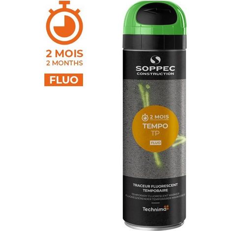 Bombe peinture temporaire TEMPO TP Vert (500 ml) - 141618 - Soppec
