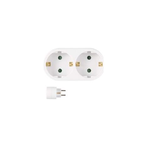 Adaptateur multiprise, prise européenne avec terre, convertisseur de puissance, prise interrupteur, blanc 500 V 16 A