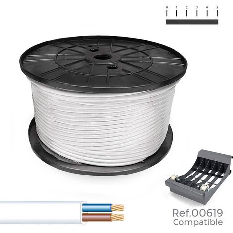 Cavo tubo piatto H03VVH2-F 2x0,75mm² Ø40x20cm colore bianco (bobina larga 400m) (1/2)