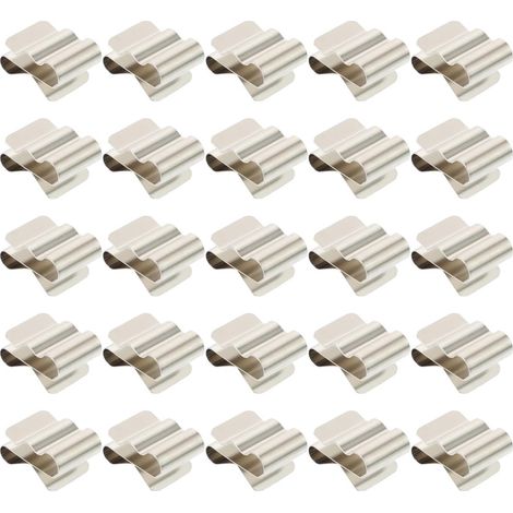 60 Stück Edelstahl Kabelclips Doppeldraht Solar Panel Kabelhalter Photovoltaik Kabelklemmen für Modul Anhängerrahmenkabelbefestigung (1/5)