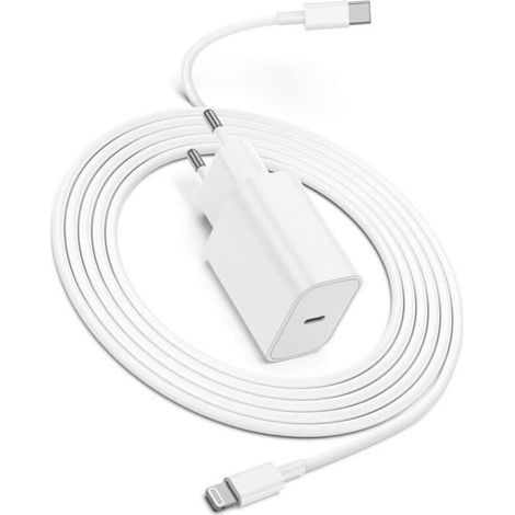 20-W-USB-C-Schnellladegerät für iPhone mit 2-m-Kabel, Apple-Stecker für iPhone 14/14 Plus/14 Pro/14 Pro Max/13/12/11/SE/iPad