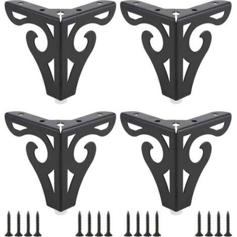 Lot de 4 Pièces Moderne Pied de Table, Pied Meuble Épingle, Pied de Table en Métal, Pieds de Meubles Triangulaires, 10 cm, Avec Vis, pour Table Basse, Table à Manger, Table de Chevet, Armoire (1/5)