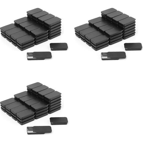 Boîte métallique rectangulaire noire de 180 unités avec couvercle coulissant, petite boîte métallique vide à couvercle coulissant (1/5)