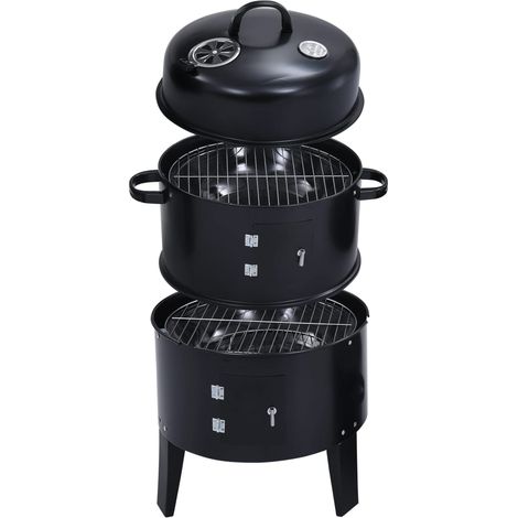 Furniture Limited - Gril barbecue au charbon 3 en 1 40x80 cm (1/6)