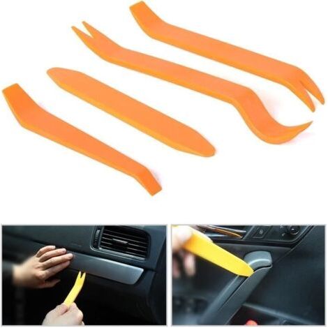 4pcs Kit d'outils de démontage universel/outil extracteurs de garnitures pour autoradio Audio Garniture Intérieure