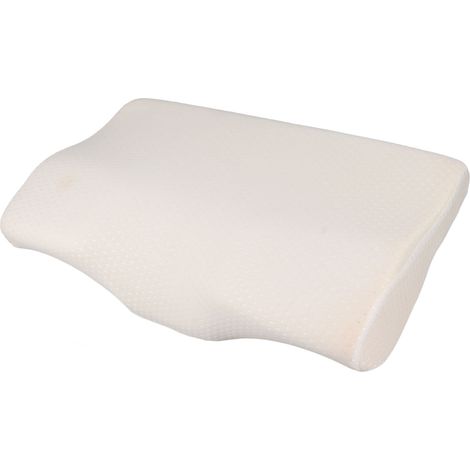 Oreiller cervical en mousse à mémoire de forme blanche, respirant et ergonomique, à rebond lent, idéal pour la chambre à coucher.