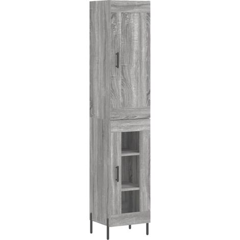Credenza cassettiera mobile contenitore organizer cucina soggiorno salotto alto sonoma 345 x 34 x 180 cm legno ingegnerizzato grigio 020035228