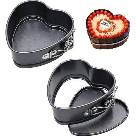 Moule Gateau avec Found Amovible et Revêtement Antiadhésif Moule a Manqué pour Cheesecakes,Gâteau Mousse,Tarte(Noir)
