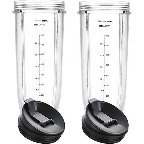 Gobelets de rechange pour blender Ninja 32 oz avec couvercles hermétiques, compatibles avec les blenders Ninja Auto IQ Series BL480 (1/5)