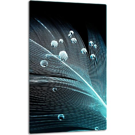 TABLERO DE MESA DE PANEL DE CRISTAL 30x52 PLUMAS (1/5)
