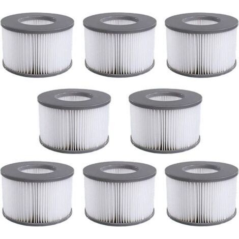 Lot de 8 cartouches filtrantes de rechange pour piscine gonflable Mspa, jacuzzi Ruikalucky (1/5)