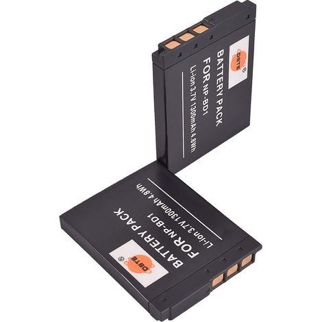 2-Pack Rechange Batterie pour Sony NP-BD1 NP-FD1 Cyber-shot DSC-G3 DSC-T2 DSC-T70 DSC-T75 DSC-T77 DSC-T90 DSC-T200 DSC-T300 DSC-T500 DSC-T700 DSC-T900 DSC-TX1 (1/5)