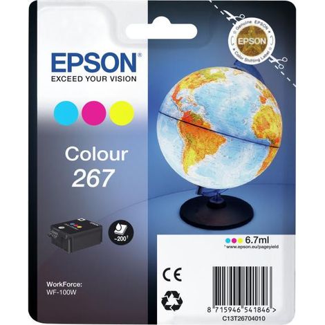 Cartouche d'encre EPSON Multipack 267 - Globe - Cyan, Magenta, Jaune - Capacité standard 200 pages