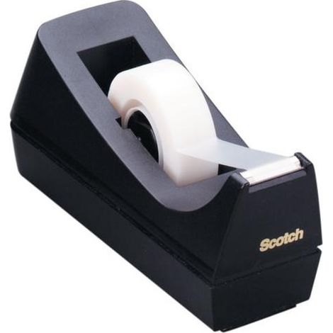 Scotch C38 Dévidoir de bureau avec 12 rouleaux d\'adhésif Magic de 19&nbsp;mm x 33&nbsp;m Noir
