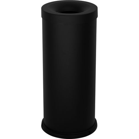 Pattumiera Gettacarte Ø25xh60 cm Autoestinguente In Acciaio Verniciato Nero (1/2)