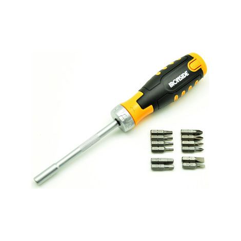 Tournevis à cliquet magnétique IRONSIDE + 12 embouts - 9715555