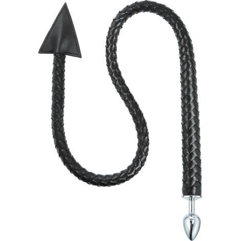 Cravache En Cuir Tressé - 1 Unité - Noir - Longueur 108 Cm - Pour Spectacles Et Équitation (1/5)