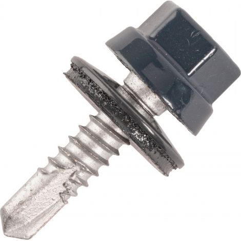 Vis bac acier SCELL-IT Plage métal ZED - Ø6.3 x 25 mm - TH12 - Gris terre d'ombre RAL7022 - Sachet de 100 - ZTZR-63025-7022