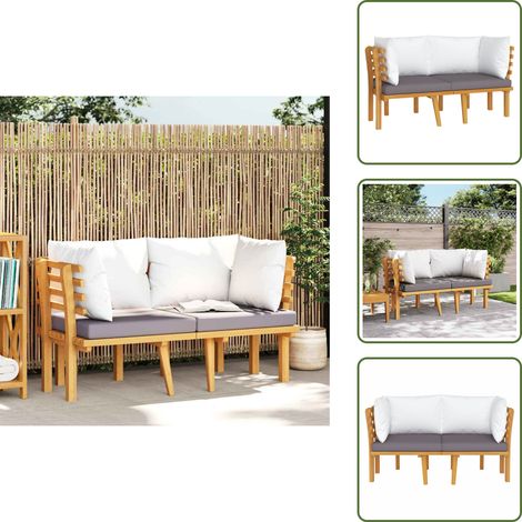 Divano da patio - vidaXL Divano da Giardino a 2 Posti e Cuscini Legno Massello di Acacia - Divano in acacia
