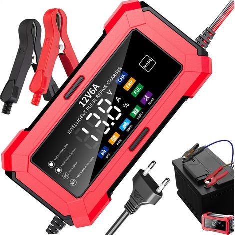 Chargeur de batterie de camion Chargeur de voiture 12 V Entretien lent - Protection contre les surcharges Accessoires pour véhicules Moto Camion Quotidien (1/5)