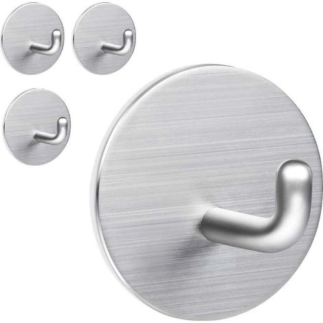 Self Adhesive Hooks, Heavy Duty Stainless Steel Sticky Hanger, Waterproof Hanger Holder Stick On The Wall (1/5)