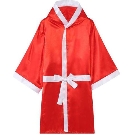 Robe de boxe/kickboxing unisexe avec ceinture et entraînement, taille XL, rouge. (1/5)
