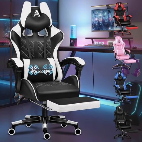 ALFORDSON Gaming-Stuhl mit Fußstütze Lendenkissen 150° Neigung 180 kg (1/5)