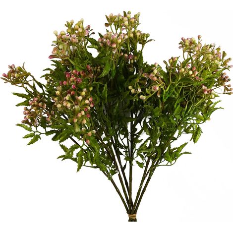Pack of 6 x 55cm Artificial Foliage Stem with Pink Berries (1/5)