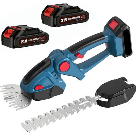 Akku Heckenschere für Makita Akkus,2-in-1 Akku-Grasschere und Strauchschere, Tragbar Gartenschere mit 2x2000mAh Batterien und Ladegerät,Elektrische Heckenschere für Hof,Garten,Rasen (1/5)