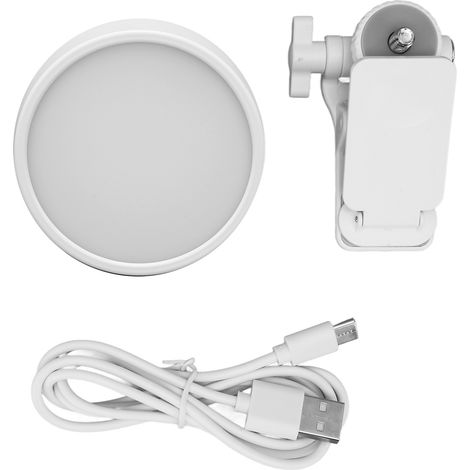 Lampe de remplissage magnétique 3000K-6500K réglable, mini projecteur lumineux avec support pour smartphone, tablette, ordinateur portable, appareil photo et diffusion en direct. (1/5)