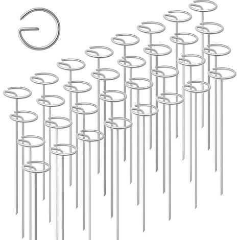 Weed Control Pegs 15 cm Galvanised Steel Ground Anchor Round Head Weed Killer Film Garden Netting Ground Cloth Outdoor Fixing (1/2)