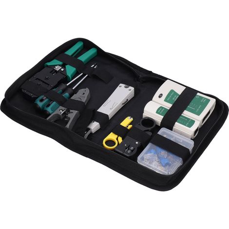 Abisolierzange und Netzwerkkabelschneider, Crimpzange, RJ45-Test-, Reparatur- und Wartungsset, Profi-Set. (1/5)