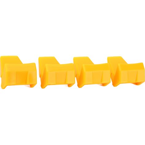 Quatre protections pour les pinces de démontage de pneus et des protections de jantes en plastique jaune sont incluses pour les démonte-pneus. (1/5)