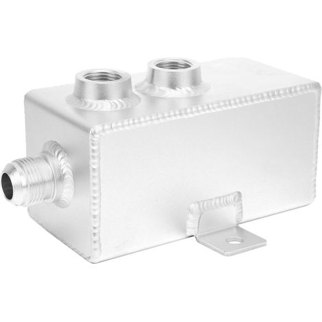 Bidon de réservoir d'huile 1L en aluminium avec filtre respirant, purgeur de trop-plein liquide de refroidissement, universel pour auto. (1/5)