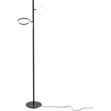 Lampada da Terra GPIN32 - Piantana LED Dimmerabile 28W (10W+18W) 3000K in Alluminio Nero Opaco - Gealuce (1/3)