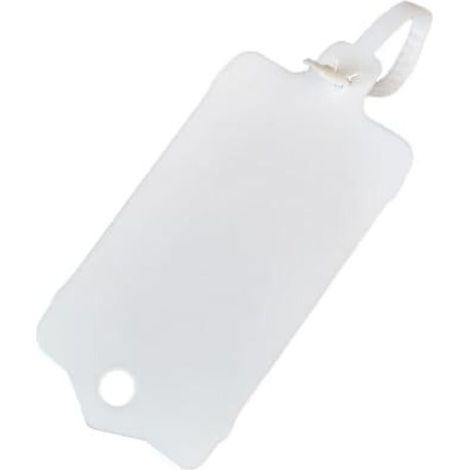 Etichette in plastica riutilizzabili e impermeabili – 3,7 x 6,3 cm – Confezione da 100 etichette bianche con cinturino dentellato