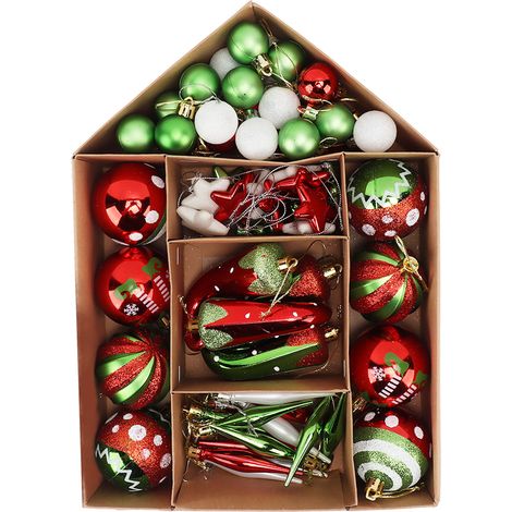 Verschiedene Weihnachtsornamente, duftende Leuchtkugeln und Anhänger für Weihnachtsbaum, Haus- und Gartendekoration (1/5)
