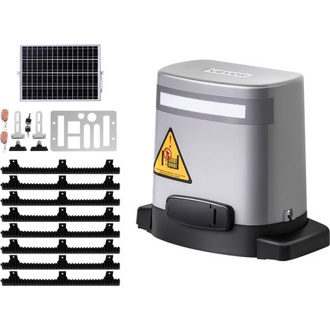 Motorisation de Portail Coulissant, 280 W, Ouvre-portail Solaire Électrique pour Portes 20 m et Charge 816 kg, Moteur de Porte Coulissante à Crémaillère, Système d'Ouverture de Portails d'Allée (1/5)