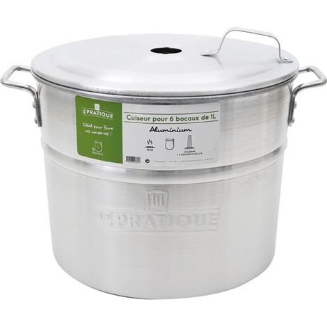 3 Aluminium-Dampfgarer - 6 Gläser à 1 l (Behälter + Deckel + Innere Säule + Set aus 6 Federn) - Das Praktische