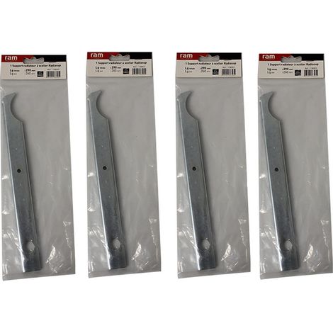 Lot de 4 supports à sceller pour radiateur en fonte type rideau - longueur axe 260 mm - longueur totale 290 mm - Ram (1/2)