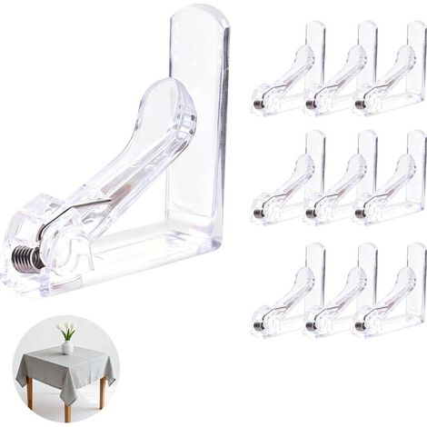 Lot de 10 Pinces pour Nappe en Plastique avec Ressort - Idéales pour Tables jusqu’à 20-40 mm d’Épaisseur - Design Élégant pour Jardin et Intérieur, pince nappe exterieur (1/4)